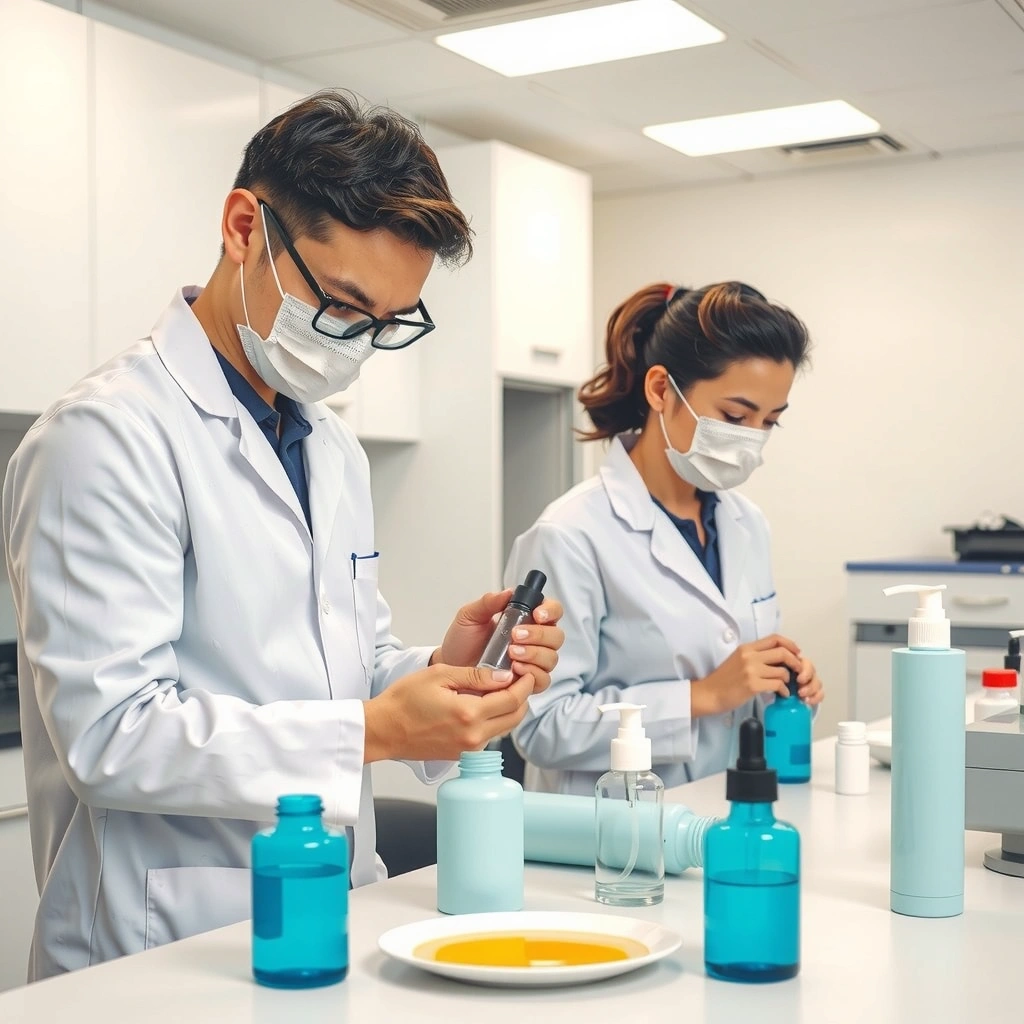 Scientific skincare research laboratory